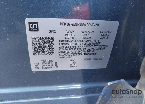 2024 Buick Envista Avenir из США, поврежденный, VIN KL47LCE29RB023905